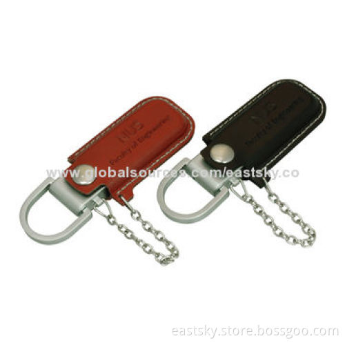 Leather USB Pen Drive, Compatible with PC, Notebook or Tablets, with USB 2.0 Interface